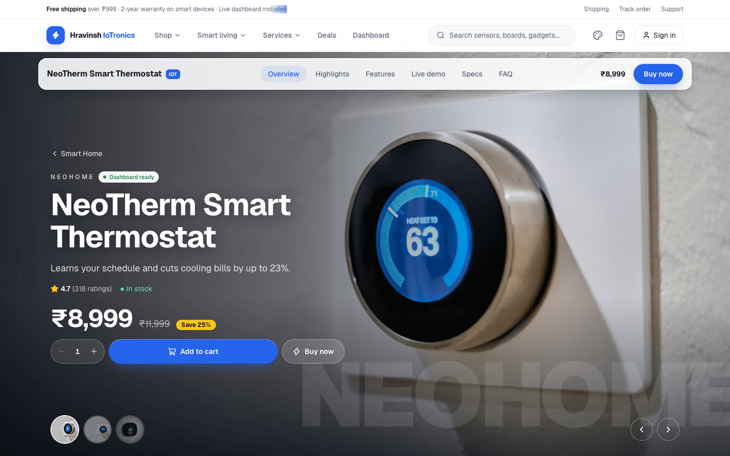 Immersive Product Page