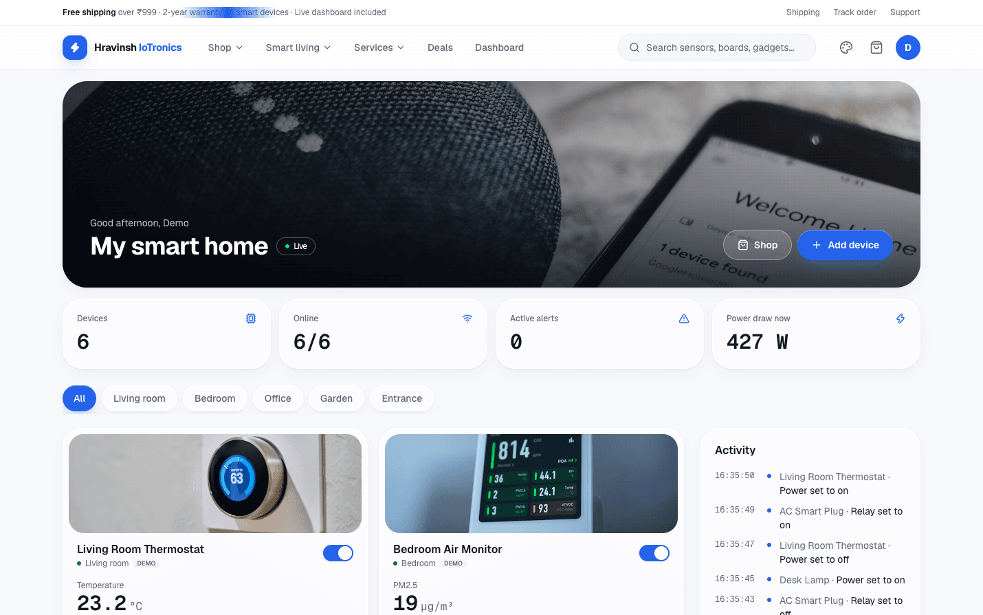 My Smart Home Dashboard